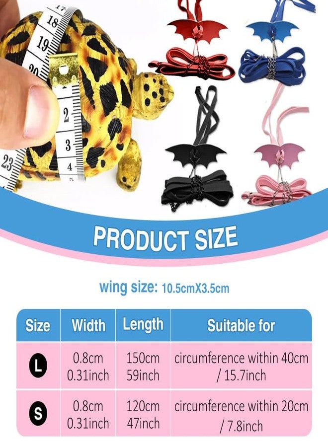 hokable Turtle Harness and Leash with Wings- Harness Strap Chest Collar Adjustable Rope Walking for Turtle Reptile(Blue S - Image 2